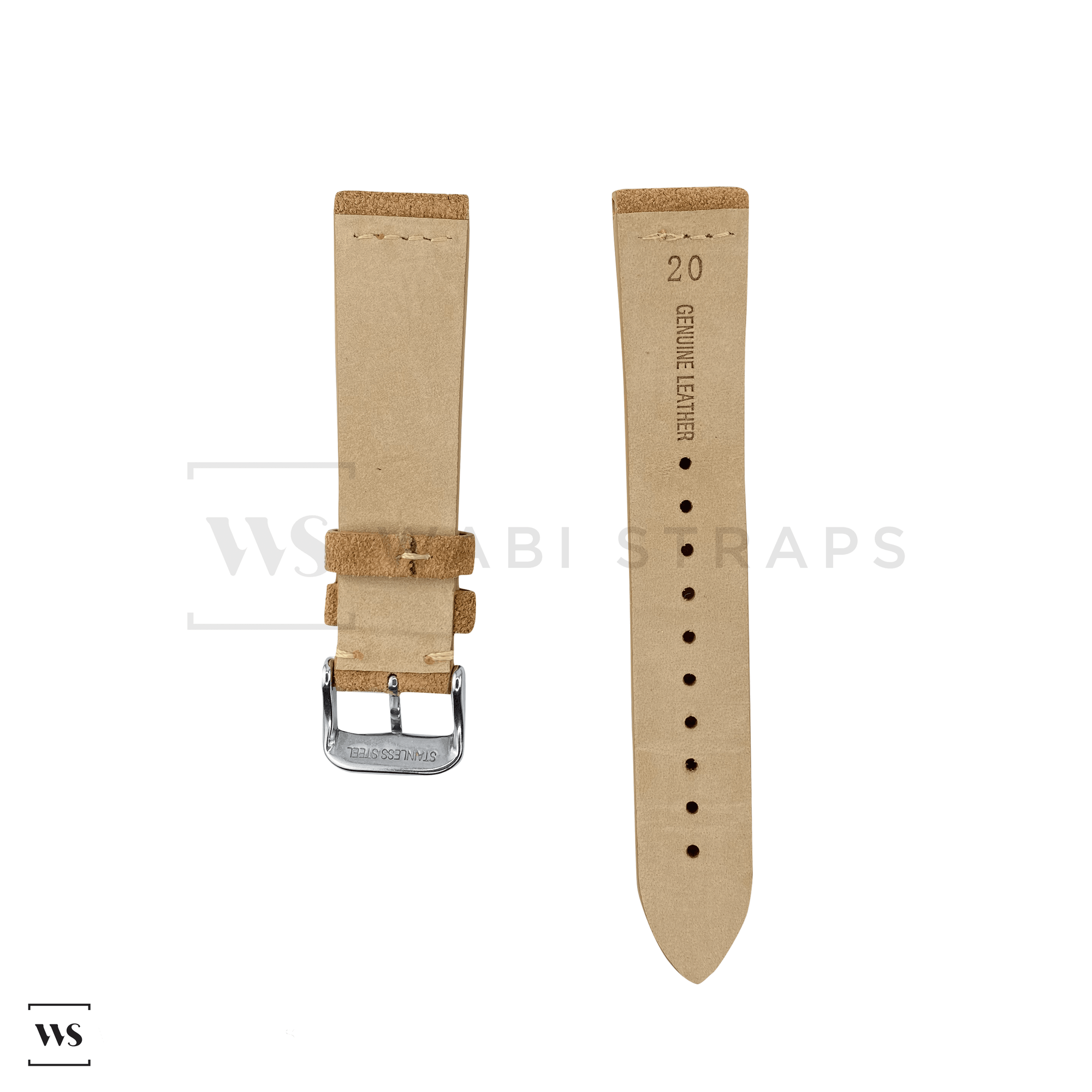 Tan Suede Watch Strap Front