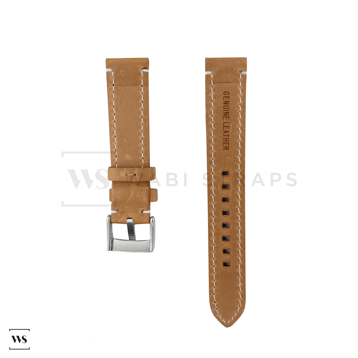 Thick leather watch strap 22mm outlet