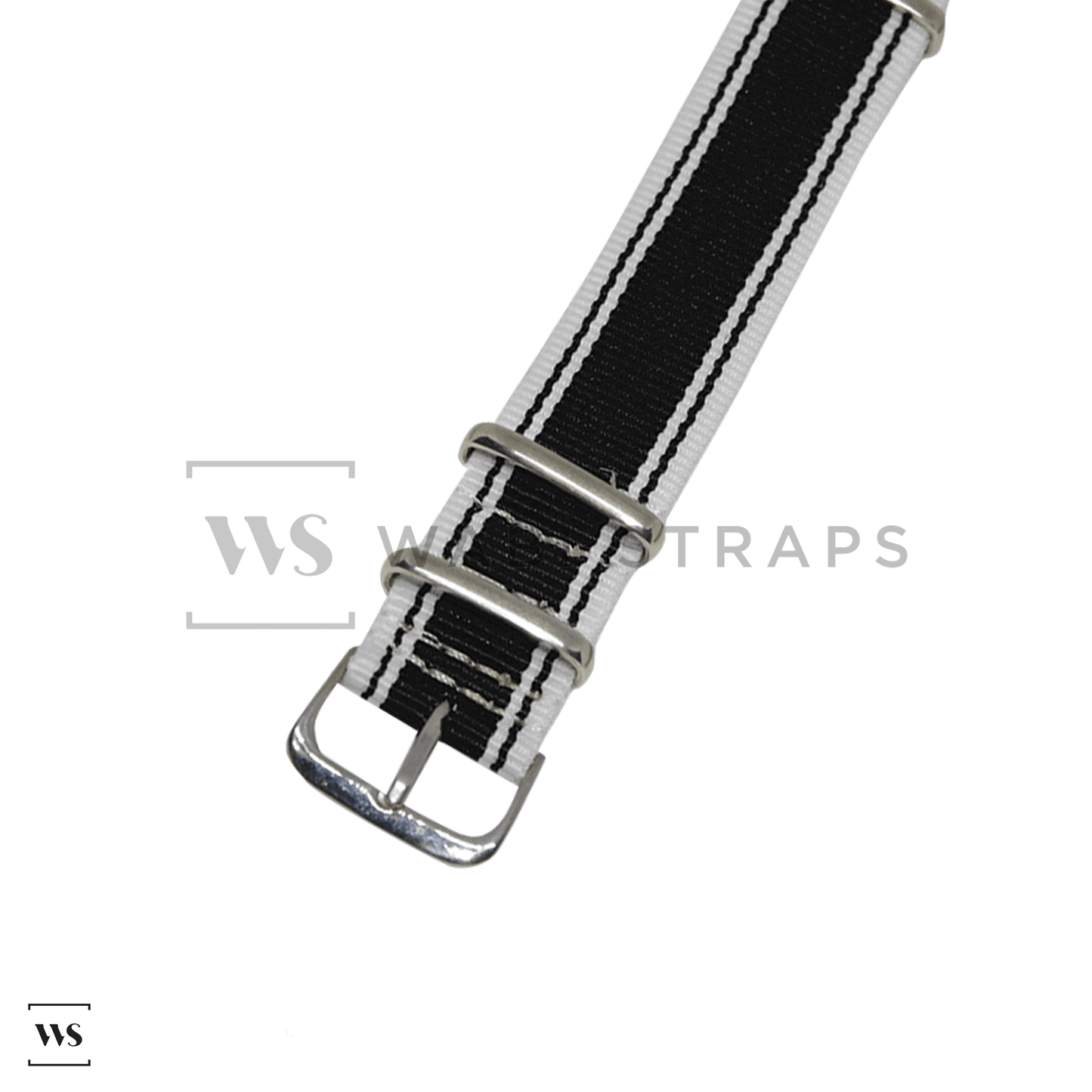 White & Black Vintage British Military Watch Strap