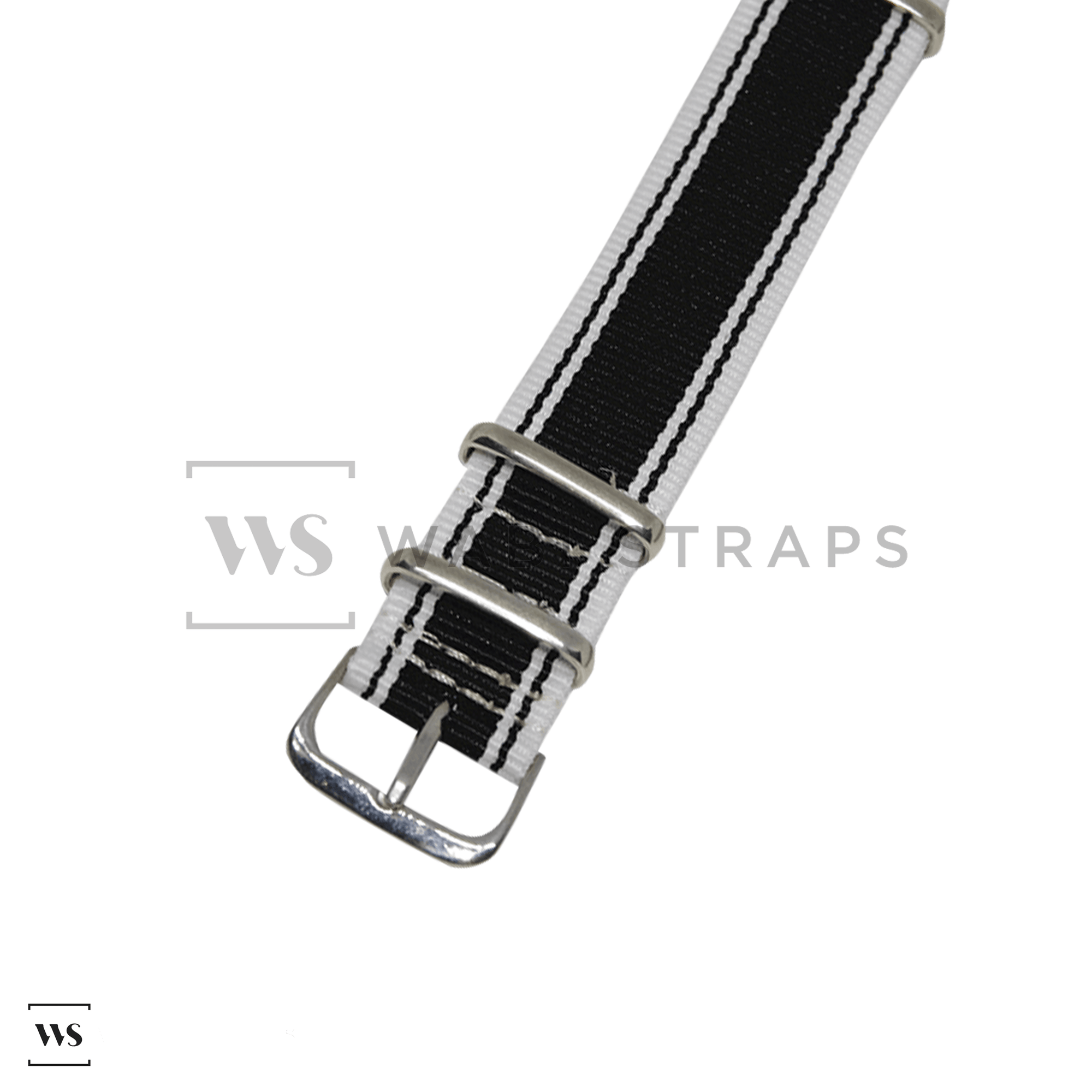 White & Black Vintage British Military Watch Strap