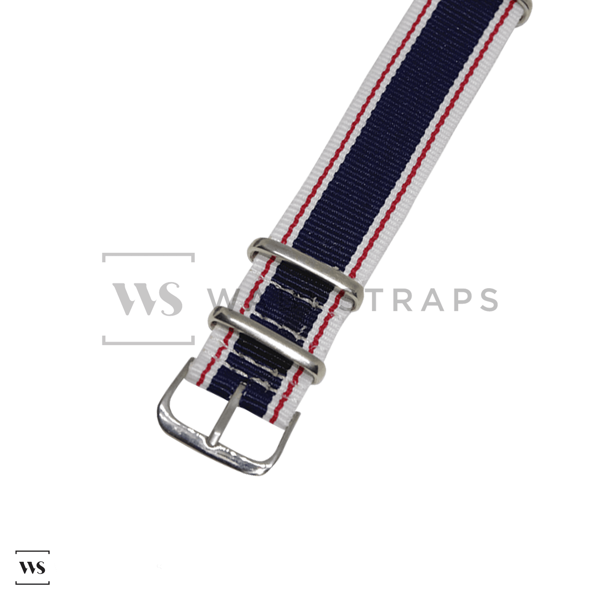 White, Red & Navy Vintage British Military Watch Strap