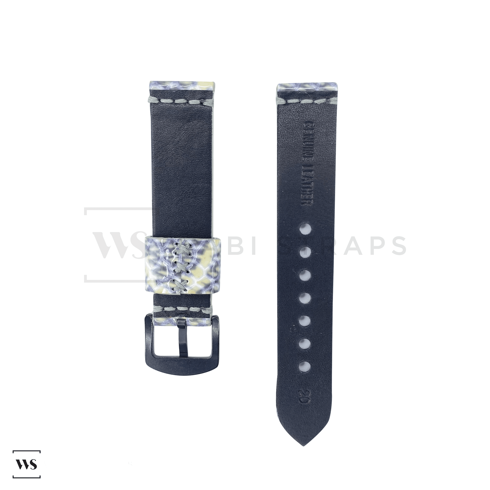White Shark Rubber Watch Band Front
