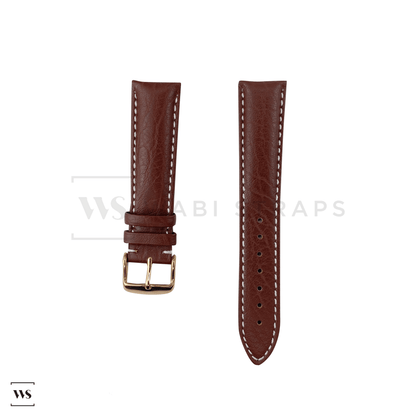 White Stitched Classic Brown Leather Strap RG Front