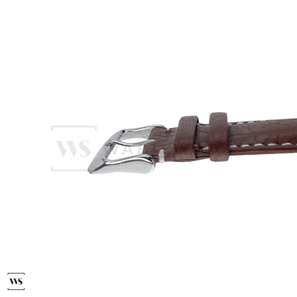 White Stitched Classic Brown Leather Strap SS Side