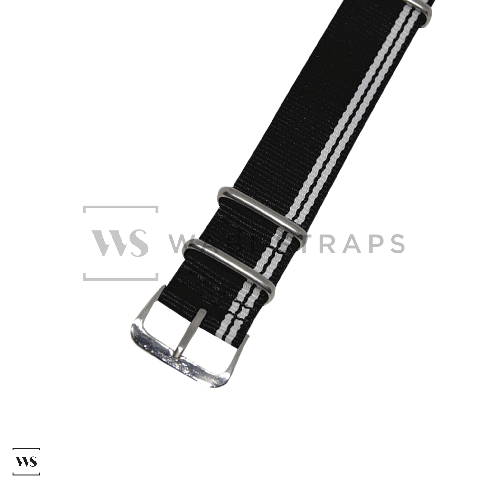 White Stripes on Black Ducati Special British Military Watch Strap