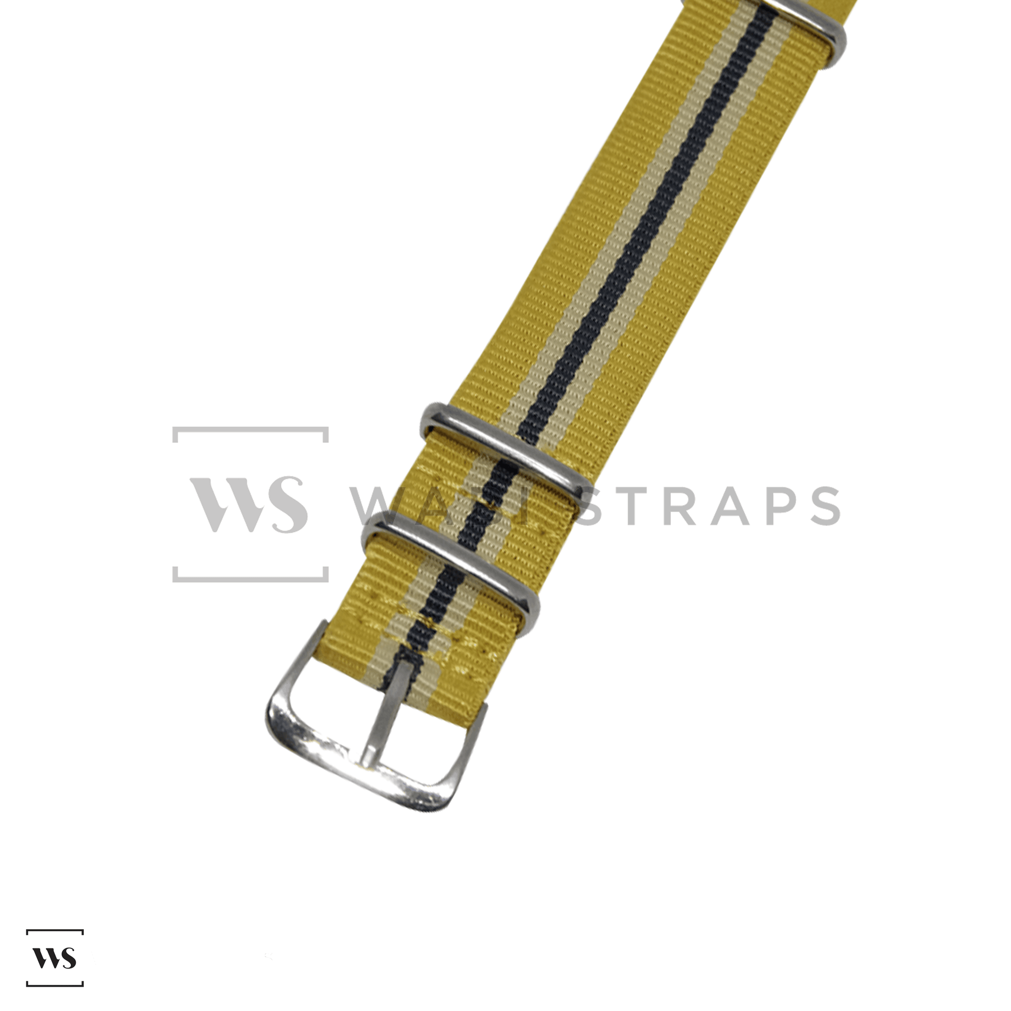 Yellow, Ivory & Black Regimental British Military Watch Strap
